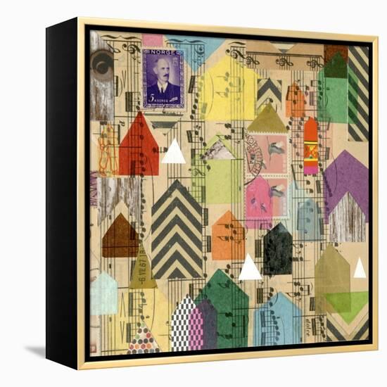 Stamped Houses II-Nikki Galapon-Framed Stretched Canvas