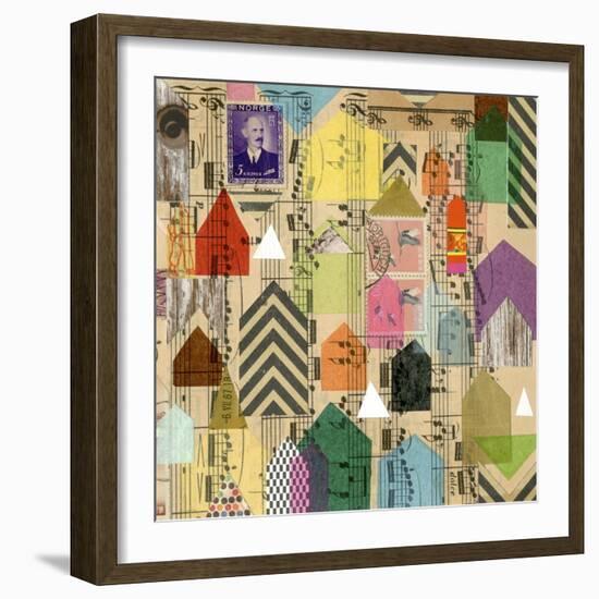 Stamped Houses II-Nikki Galapon-Framed Art Print