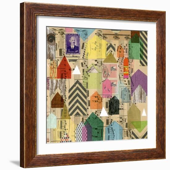 Stamped Houses II-Nikki Galapon-Framed Art Print