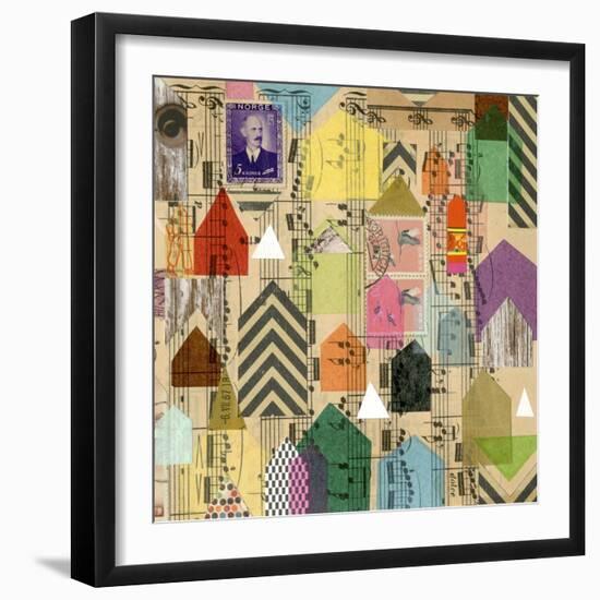 Stamped Houses II-Nikki Galapon-Framed Art Print