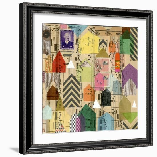 Stamped Houses II-Nikki Galapon-Framed Art Print