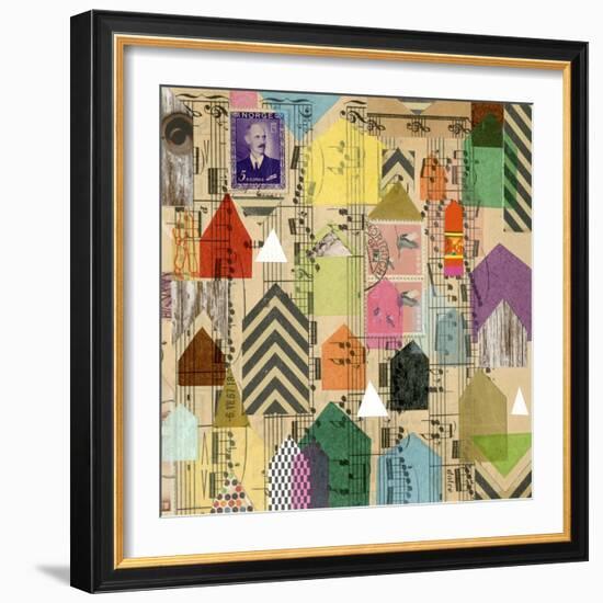 Stamped Houses II-Nikki Galapon-Framed Art Print