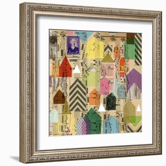 Stamped Houses II-Nikki Galapon-Framed Art Print