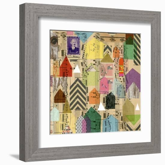 Stamped Houses II-Nikki Galapon-Framed Art Print