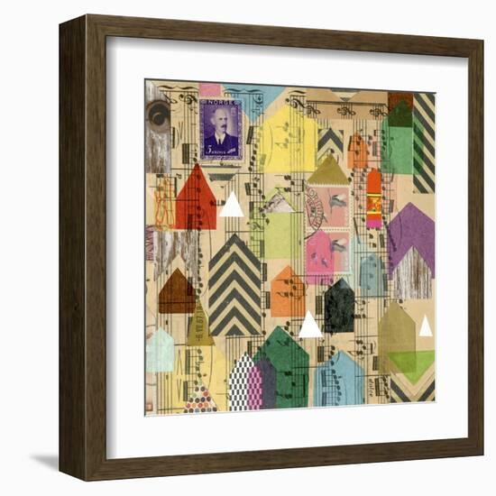 Stamped Houses II-Nikki Galapon-Framed Art Print