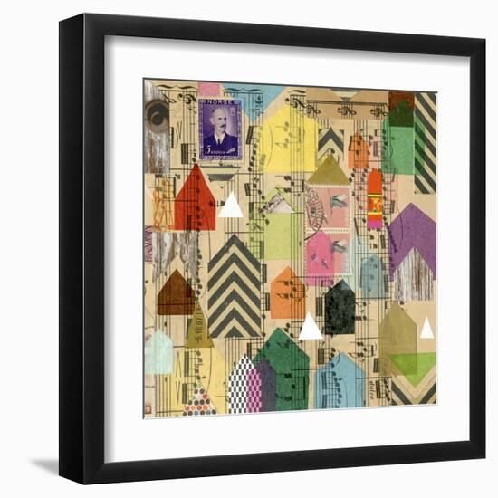 Stamped Houses II-Nikki Galapon-Framed Art Print