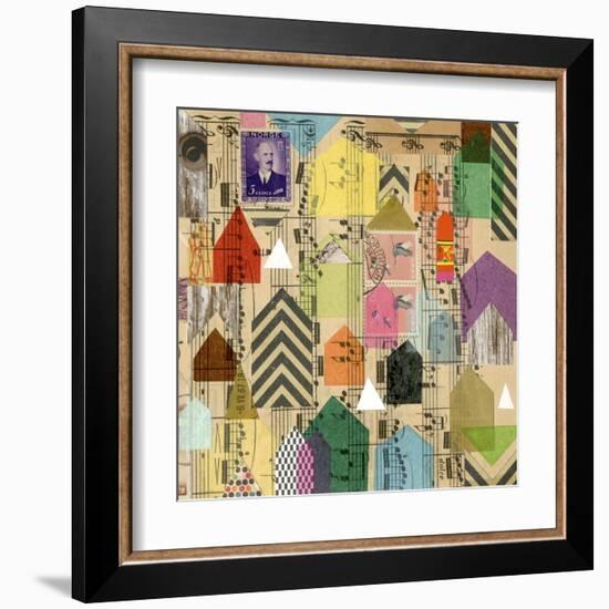 Stamped Houses II-Nikki Galapon-Framed Art Print