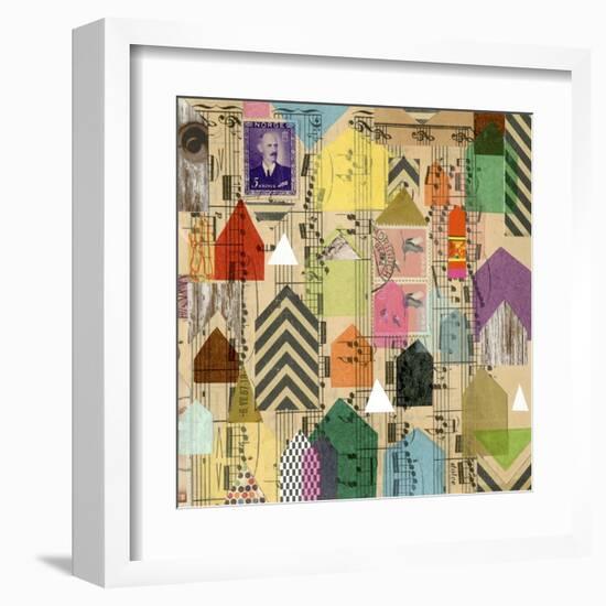 Stamped Houses II-Nikki Galapon-Framed Art Print