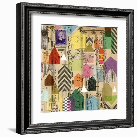 Stamped Houses II-Nikki Galapon-Framed Art Print