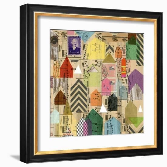 Stamped Houses II-Nikki Galapon-Framed Art Print