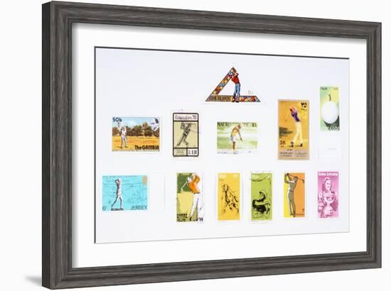 Stamps from various countries, with golfing theme, 20th century-Unknown-Framed Giclee Print