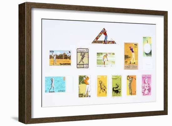 Stamps from various countries, with golfing theme, 20th century-Unknown-Framed Giclee Print