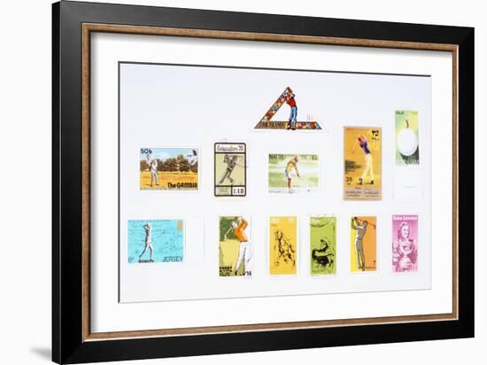 Stamps from various countries, with golfing theme, 20th century-Unknown-Framed Giclee Print