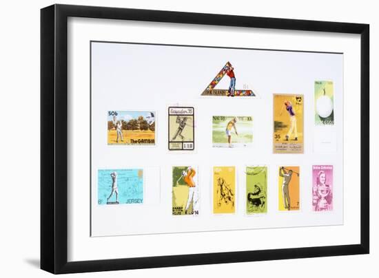 Stamps from various countries, with golfing theme, 20th century-Unknown-Framed Giclee Print