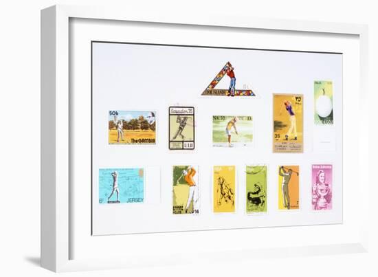 Stamps from various countries, with golfing theme, 20th century-Unknown-Framed Giclee Print