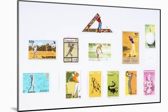 Stamps from various countries, with golfing theme, 20th century-Unknown-Mounted Giclee Print