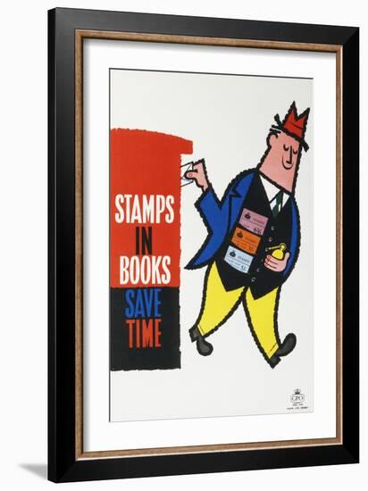 Stamps in Books Save Time-null-Framed Art Print