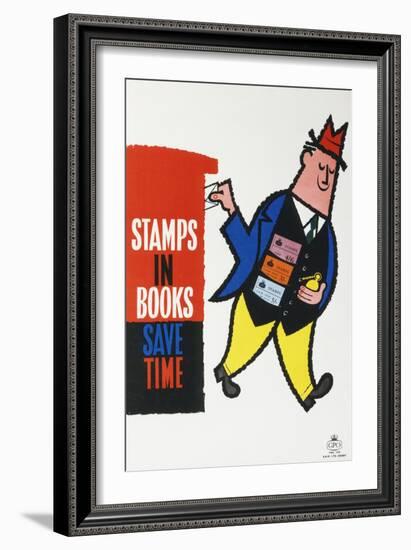 Stamps in Books Save Time-null-Framed Art Print