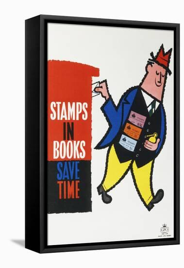 Stamps in Books Save Time-null-Framed Stretched Canvas