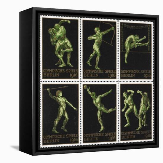 Stamps Marking Germany 1916 Berlin Olympic Games, With Various Events Represented-null-Framed Premier Image Canvas