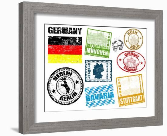 Stamps With Germany-radubalint-Framed Art Print