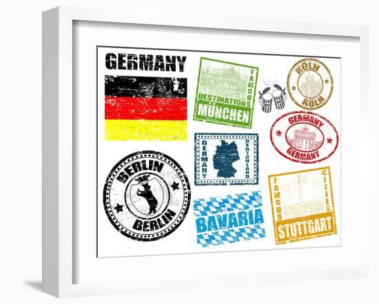 Stamps With Germany-radubalint-Framed Art Print