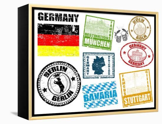 Stamps With Germany-radubalint-Framed Stretched Canvas