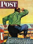 "Bowling a Split," Saturday Evening Post Cover, January 6, 1945-Stan Ekman-Premier Image Canvas