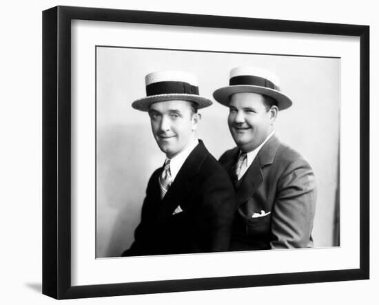 Stan Laurel and Oliver Hardy [Laurel & Hardy] in Early Hal Roach Studio Portrait Shot, c. Mid 1920s-null-Framed Photo