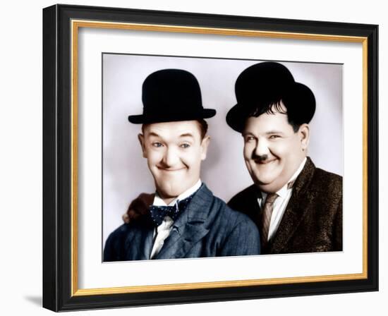 Stan Laurel, Oliver Hardy, ca. 1930s-null-Framed Photo