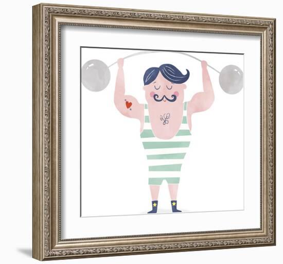 Stan the Strong Man-Clara Wells-Framed Giclee Print