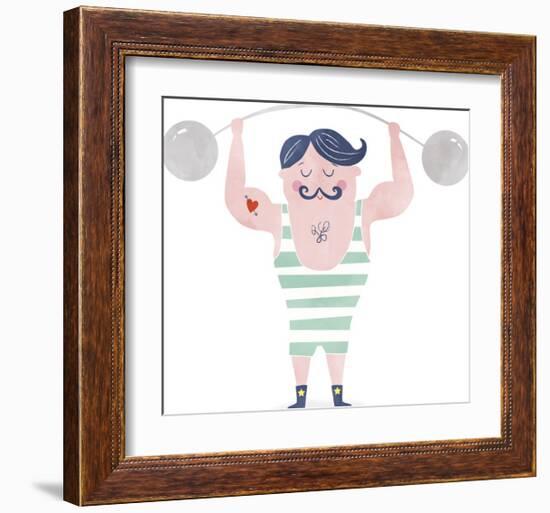 Stan the Strong Man-Clara Wells-Framed Giclee Print