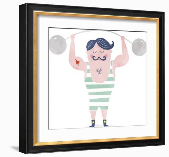 Stan the Strong Man-Clara Wells-Framed Giclee Print