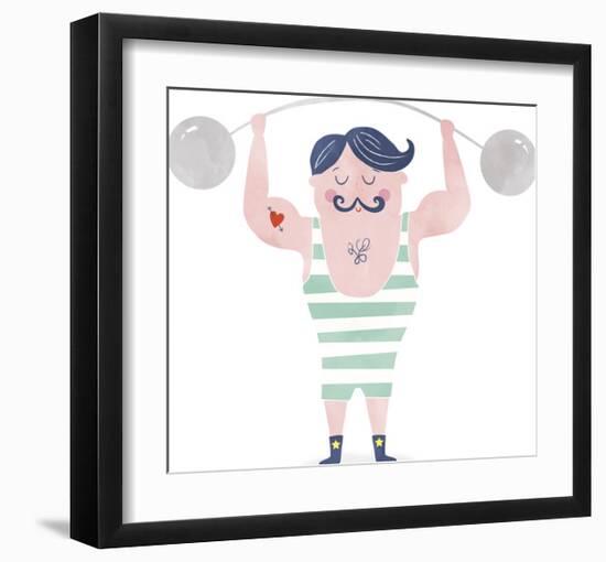 Stan the Strong Man-Clara Wells-Framed Giclee Print