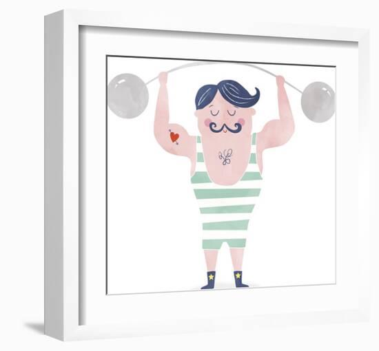 Stan the Strong Man-Clara Wells-Framed Giclee Print