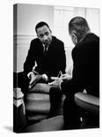 Civil Right Leader Dr. Martin Luther King Speaking with President Lyndon Johnson-Stan Wayman-Premium Photographic Print