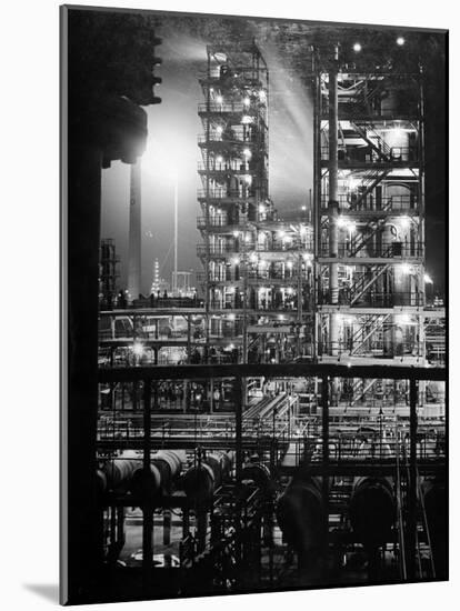 Stand Oil of Baton Rouge Refinery Helps Make Rubber, High-Octane Gasoline and Explosives-Andreas Feininger-Mounted Photographic Print