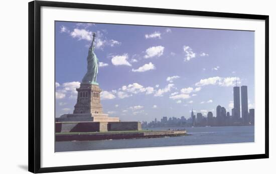 Stand Tall for Freedom-Statue Lib and Wtc-Steve Vidler-Framed Art Print