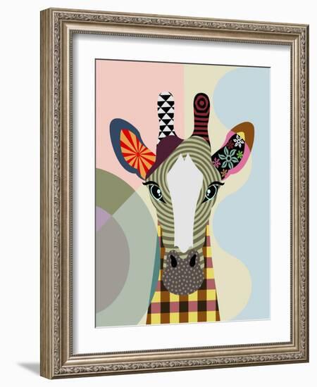 Stand Tall Giraffe-Lanre Adefioye-Framed Giclee Print