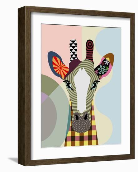 Stand Tall Giraffe-Lanre Adefioye-Framed Giclee Print