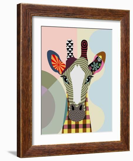 Stand Tall Giraffe-Lanre Adefioye-Framed Giclee Print