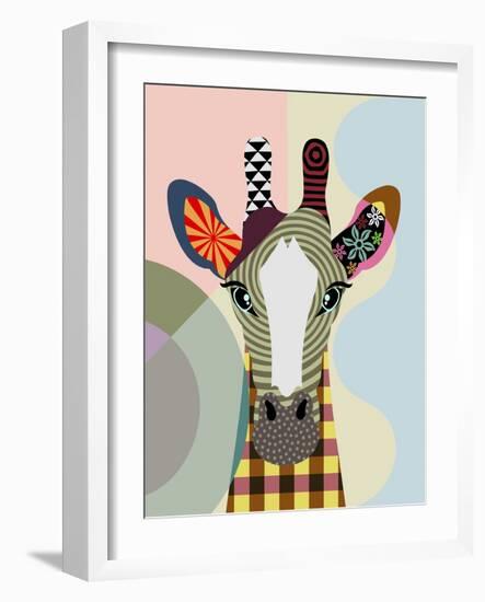 Stand Tall Giraffe-Lanre Adefioye-Framed Giclee Print