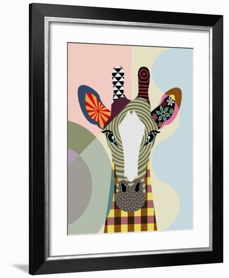 Stand Tall Giraffe-Lanre Adefioye-Framed Giclee Print