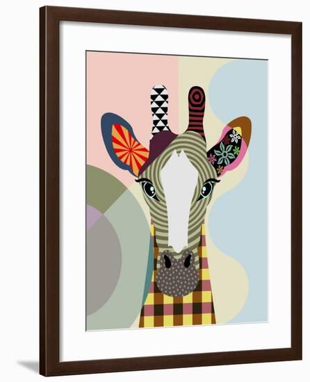 Stand Tall Giraffe-Lanre Adefioye-Framed Giclee Print