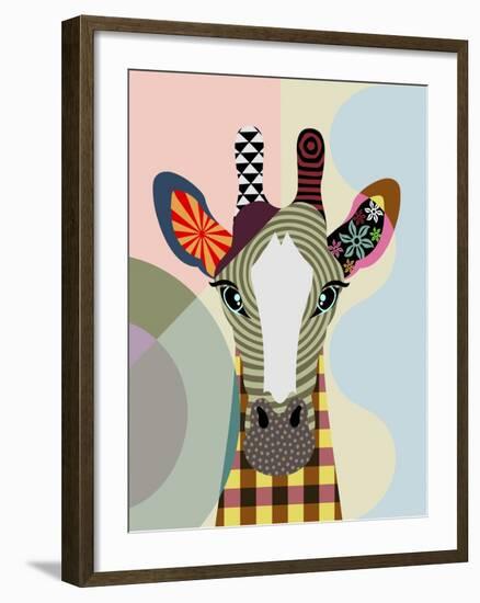 Stand Tall Giraffe-Lanre Adefioye-Framed Giclee Print