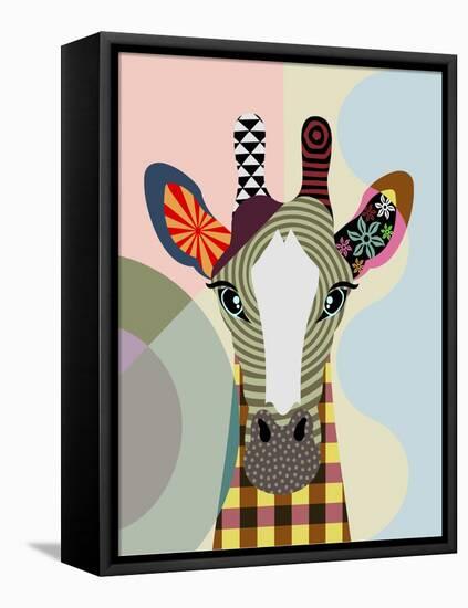 Stand Tall Giraffe-Lanre Adefioye-Framed Premier Image Canvas