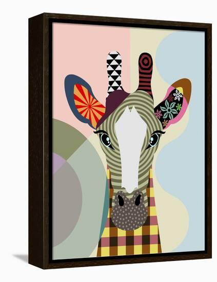 Stand Tall Giraffe-Lanre Adefioye-Framed Premier Image Canvas