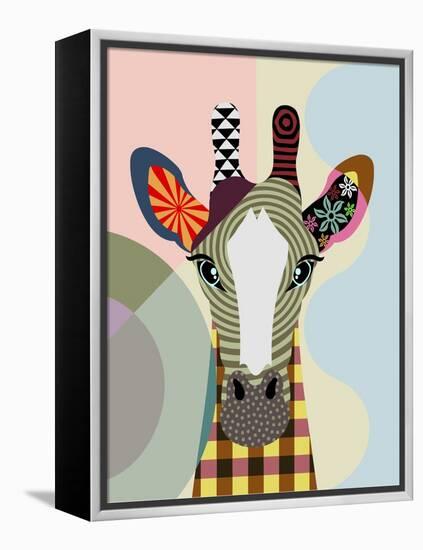 Stand Tall Giraffe-Lanre Adefioye-Framed Premier Image Canvas