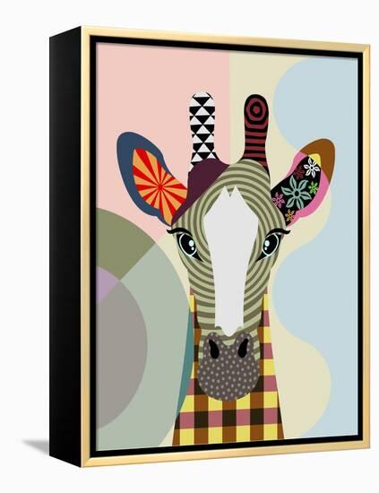 Stand Tall Giraffe-Lanre Adefioye-Framed Premier Image Canvas