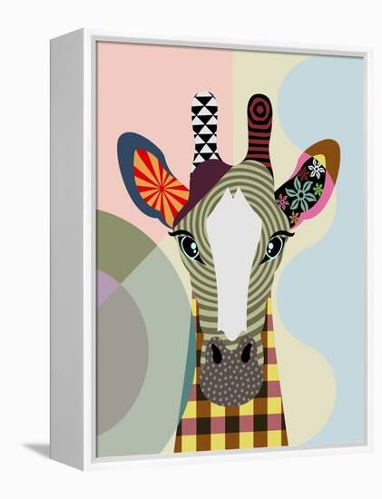 Stand Tall Giraffe-Lanre Adefioye-Framed Premier Image Canvas